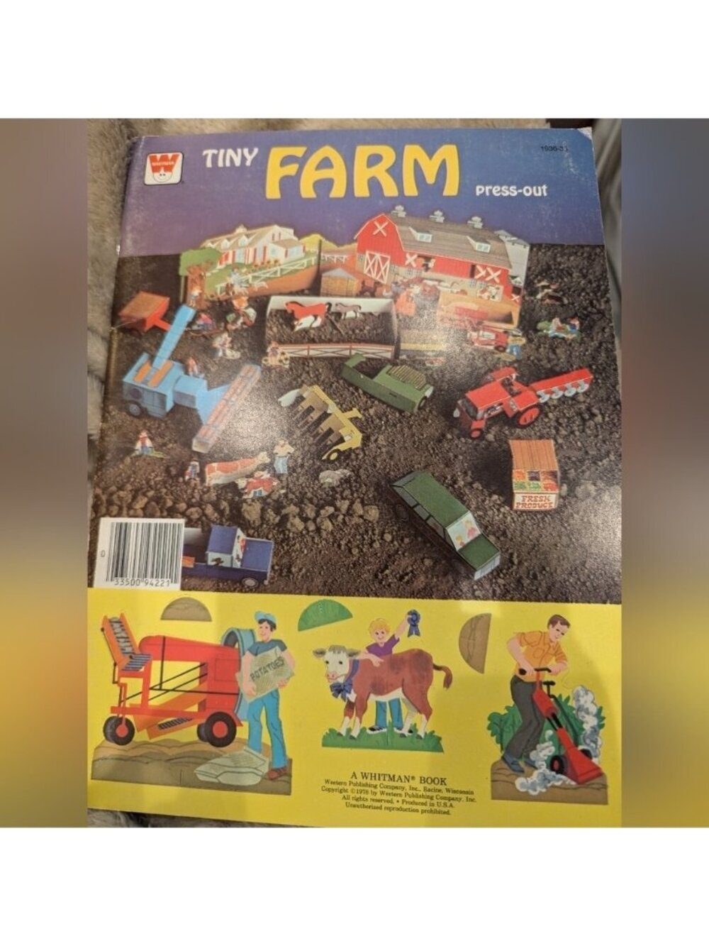 Vintage 1978 Tiny Farm paper craft Press-Out Book a Whitman book